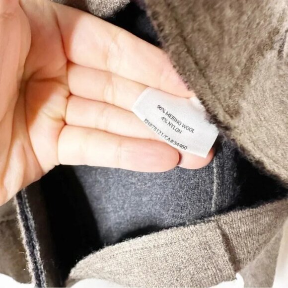 EILEEN FISHER Brown Merino Wool Exposed Seam Button Front Jacket Sz Petite Small - Picture 5 of 6